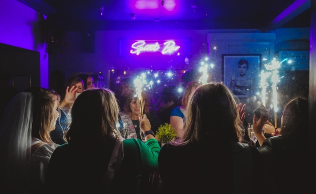 a group of friends partying in spirit bar