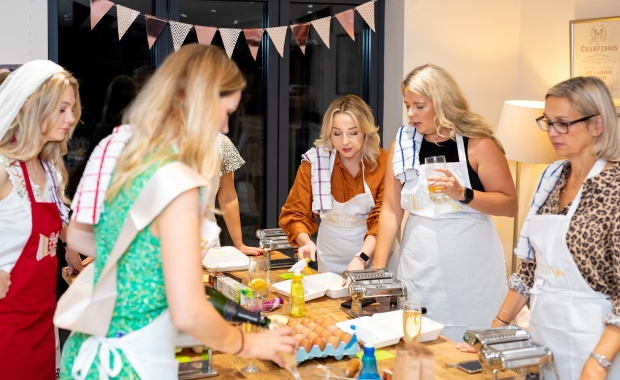 a hen party cooking class 