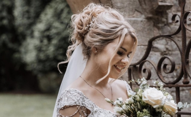 a bride with their makeup done by Aldona Francis