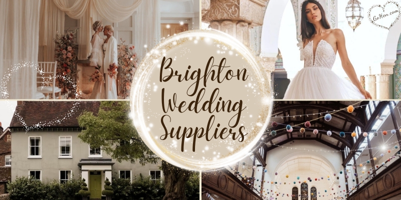 a collage for the best Brighton wedding suppliers for 2025