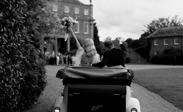 A beautiful black-and-white wedding photo taken by Sophie Collins