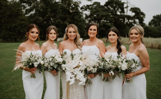 bride and bridesmaids wearing makeup by Victoria Fox